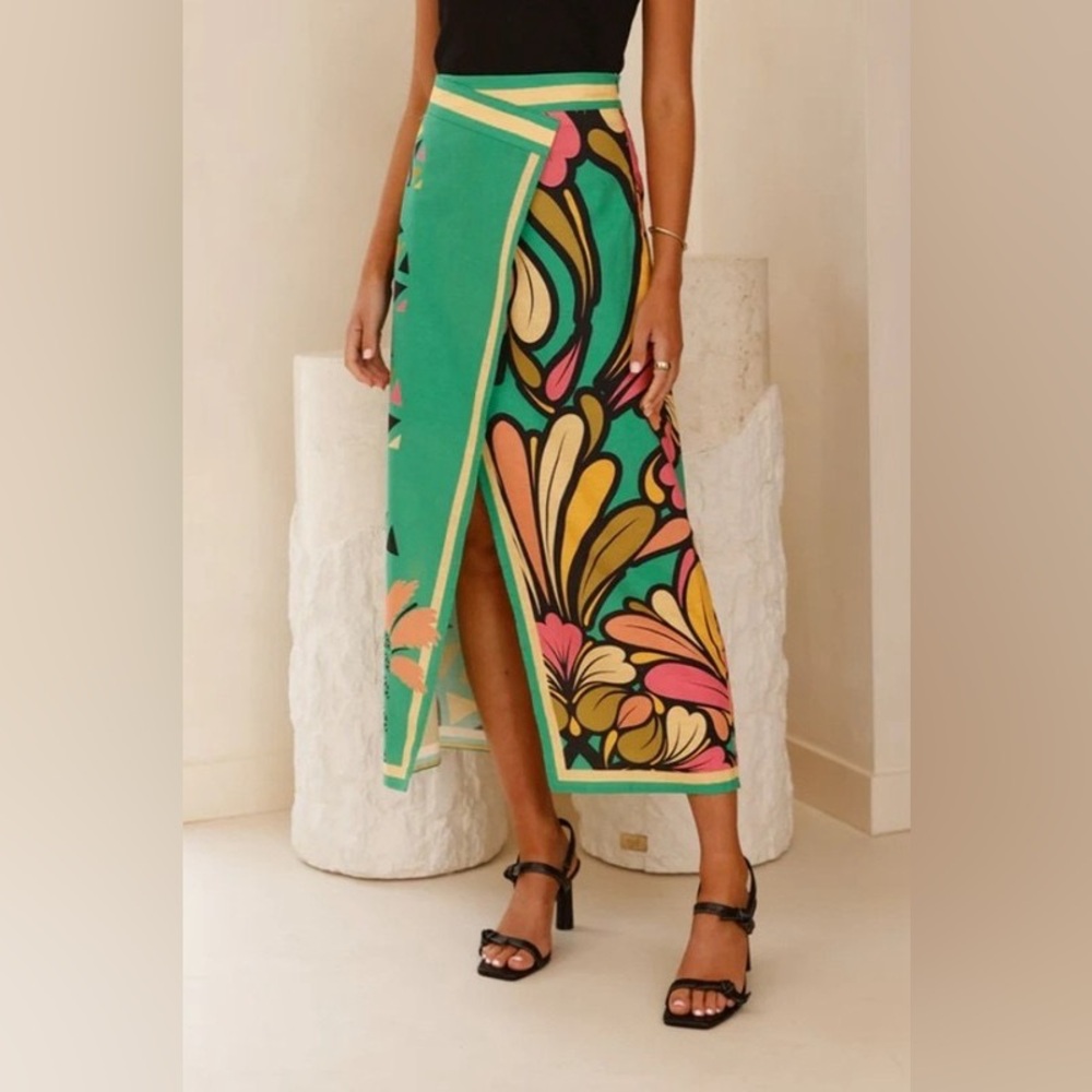 #45 Tika Floral Wrap Skirt- LAST ONE - Picture 4 of 6